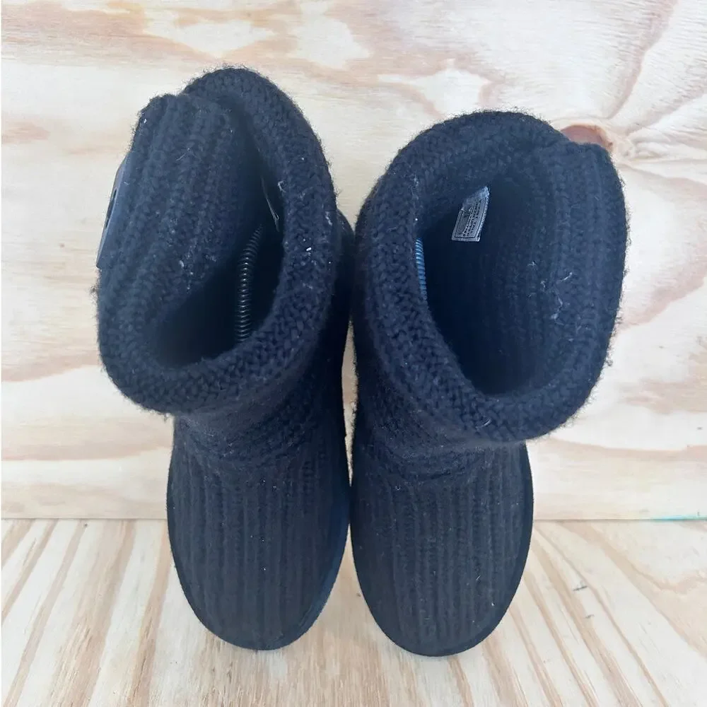 Bearpaw - Knit Tall Fold Over - Winter Boots - Black - Women's - 7